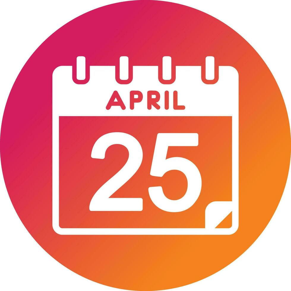 25 April Vector Icon