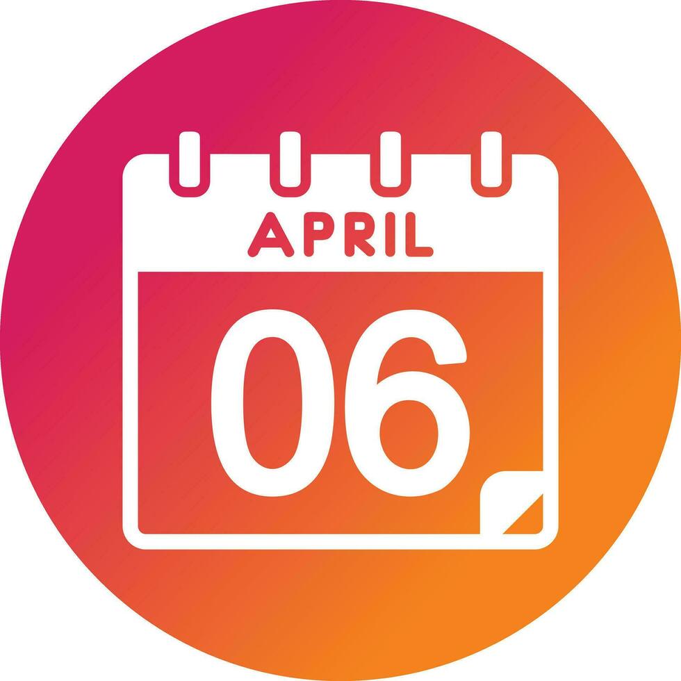 6 April Vector Icon