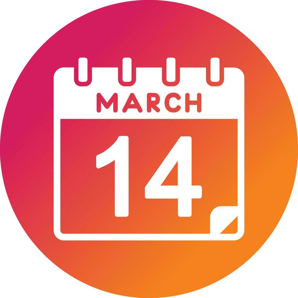 14 March Vector Icon