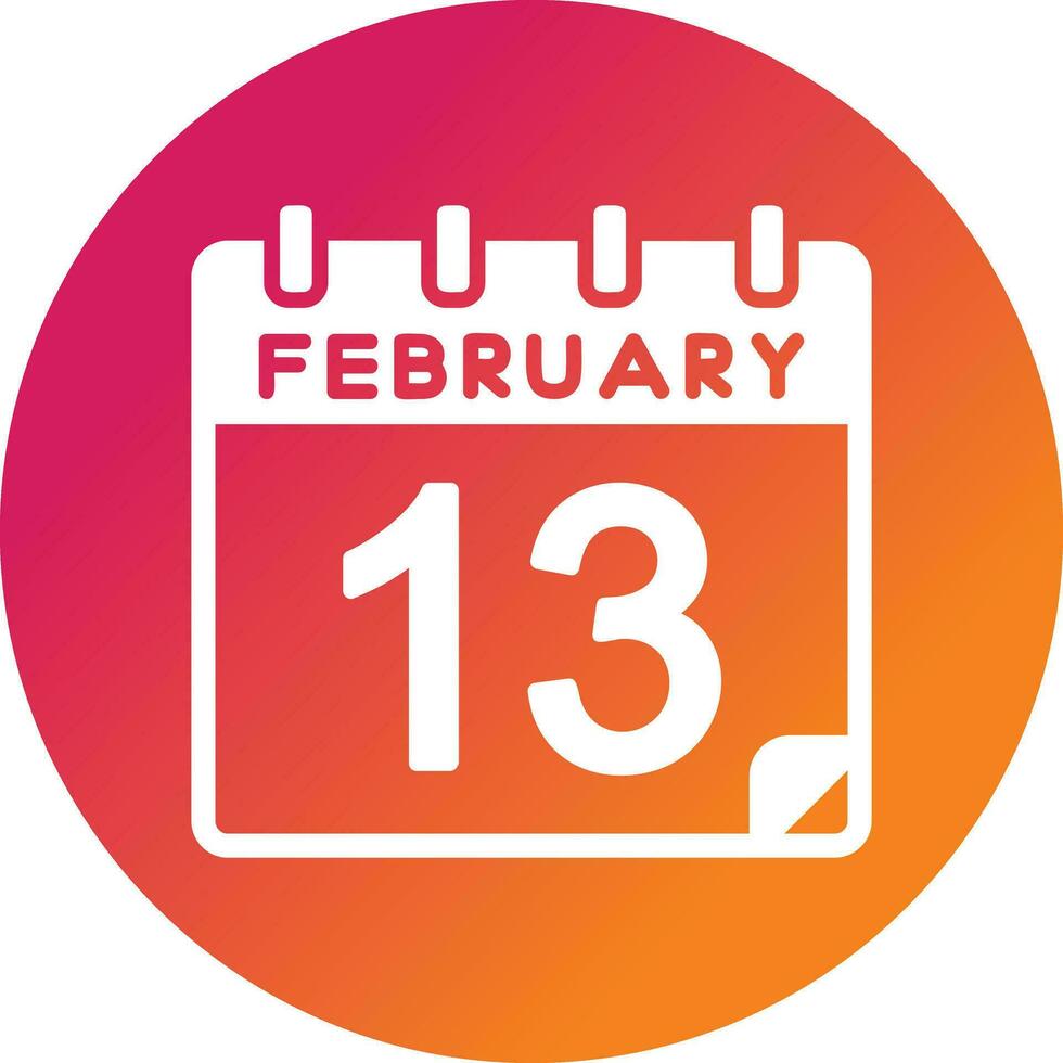 13 February Vector Icon