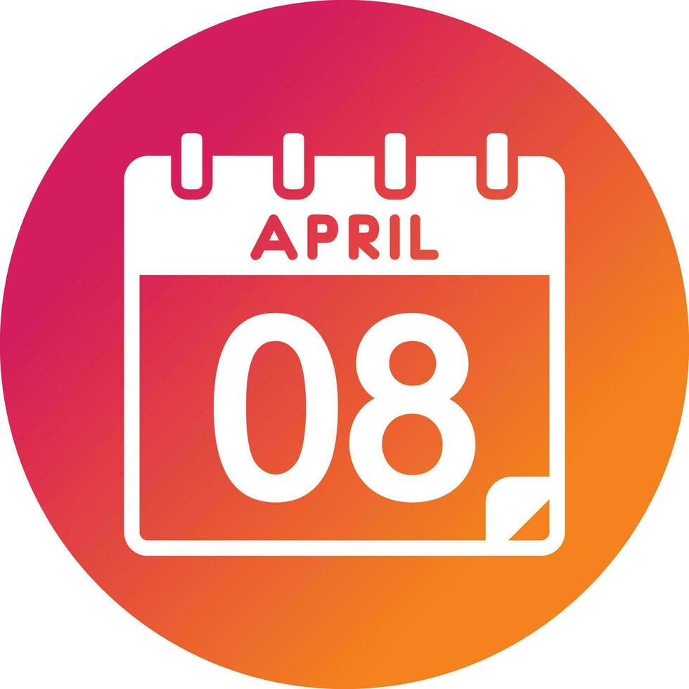 8 April Vector Icon