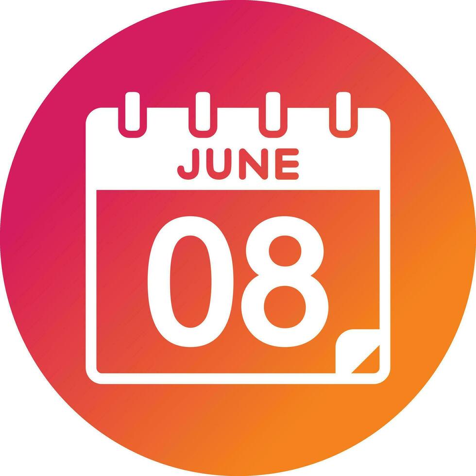 8 junio vector icono