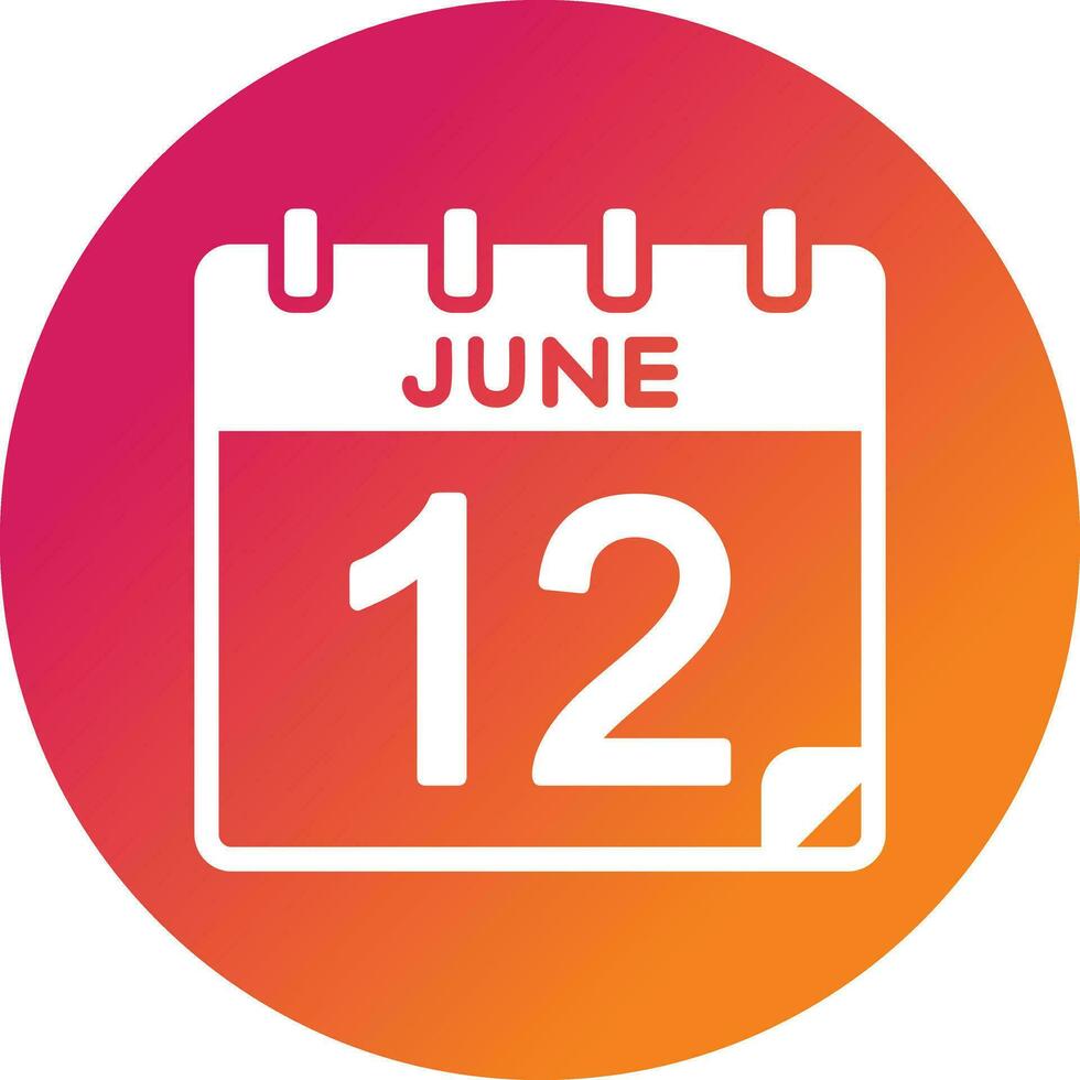 12 junio vector icono