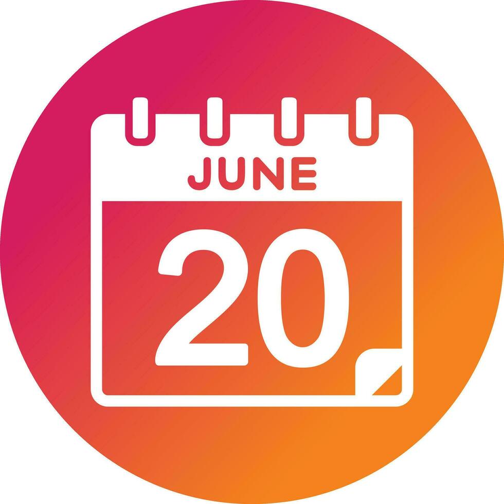 20 junio vector icono