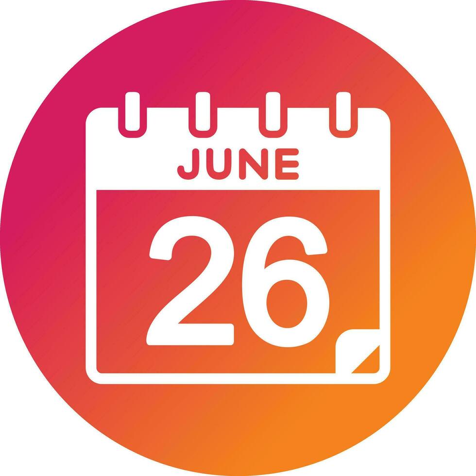 26 June Vector Icon