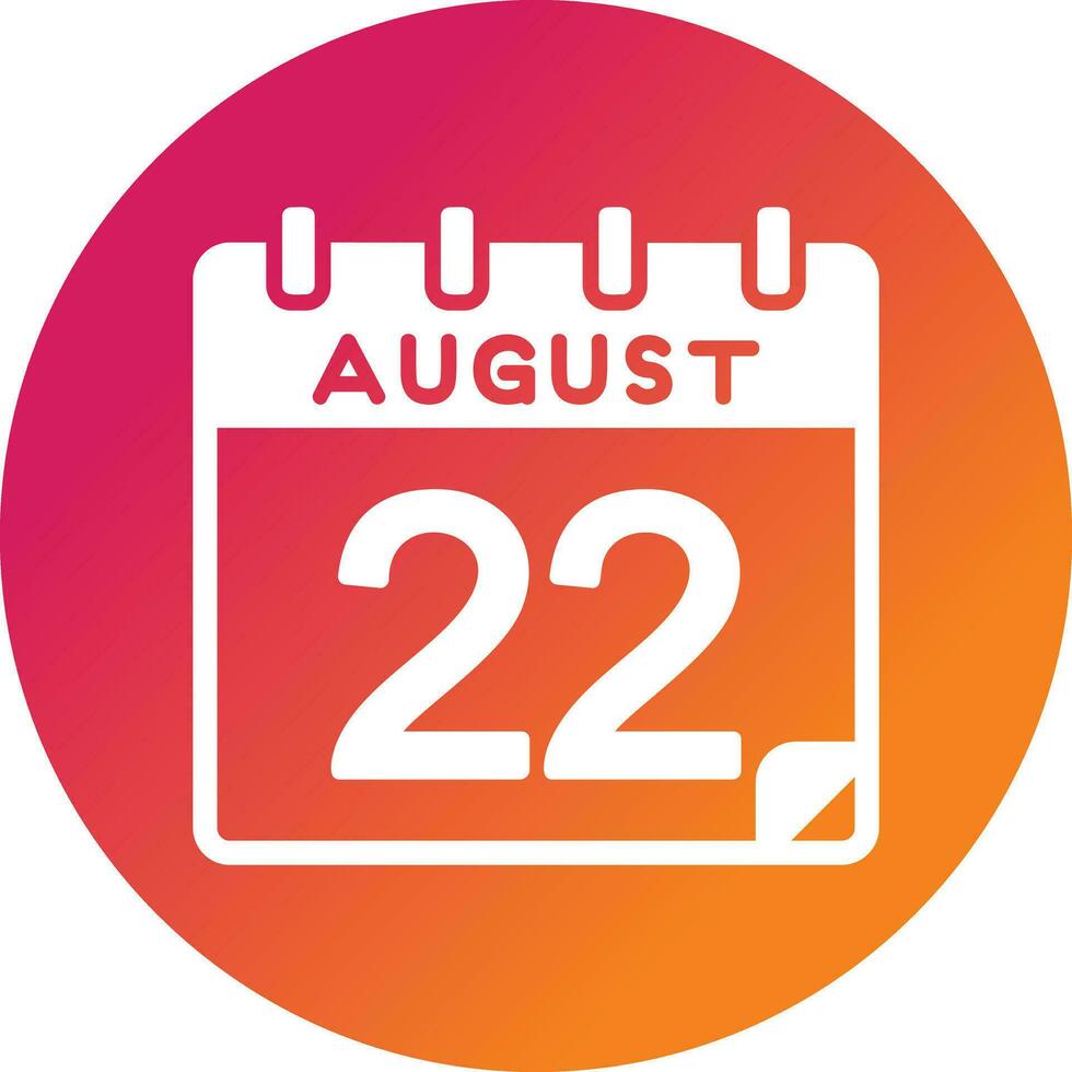 22 agosto vector icono