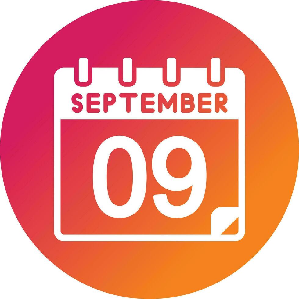 9 September Vector Icon