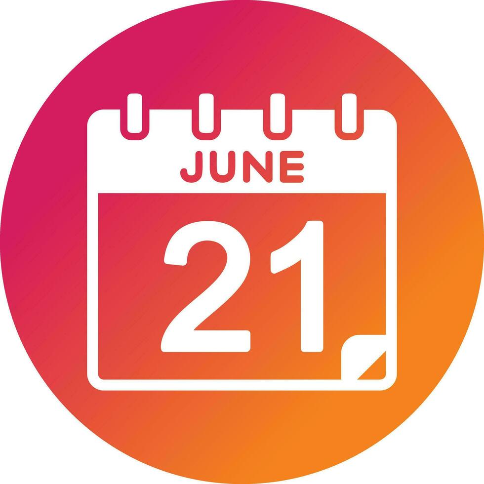 21 June Vector Icon