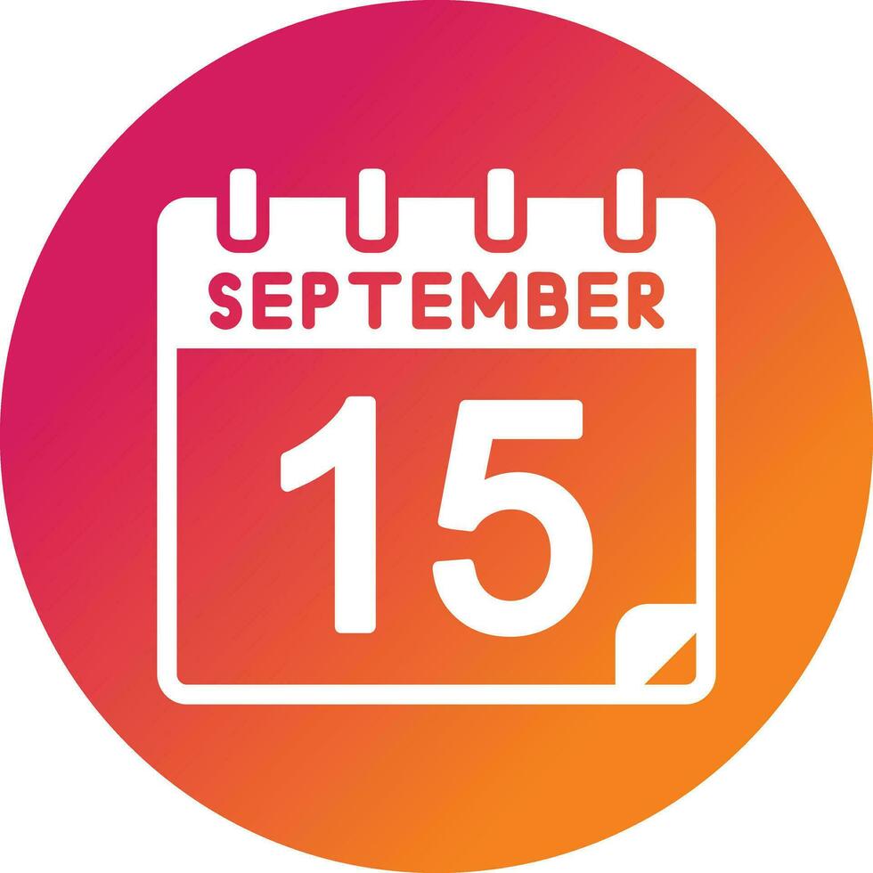 15 September Vector Icon