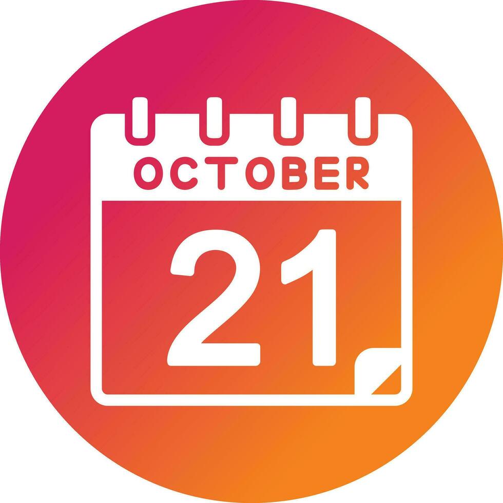 21 October Vector Icon
