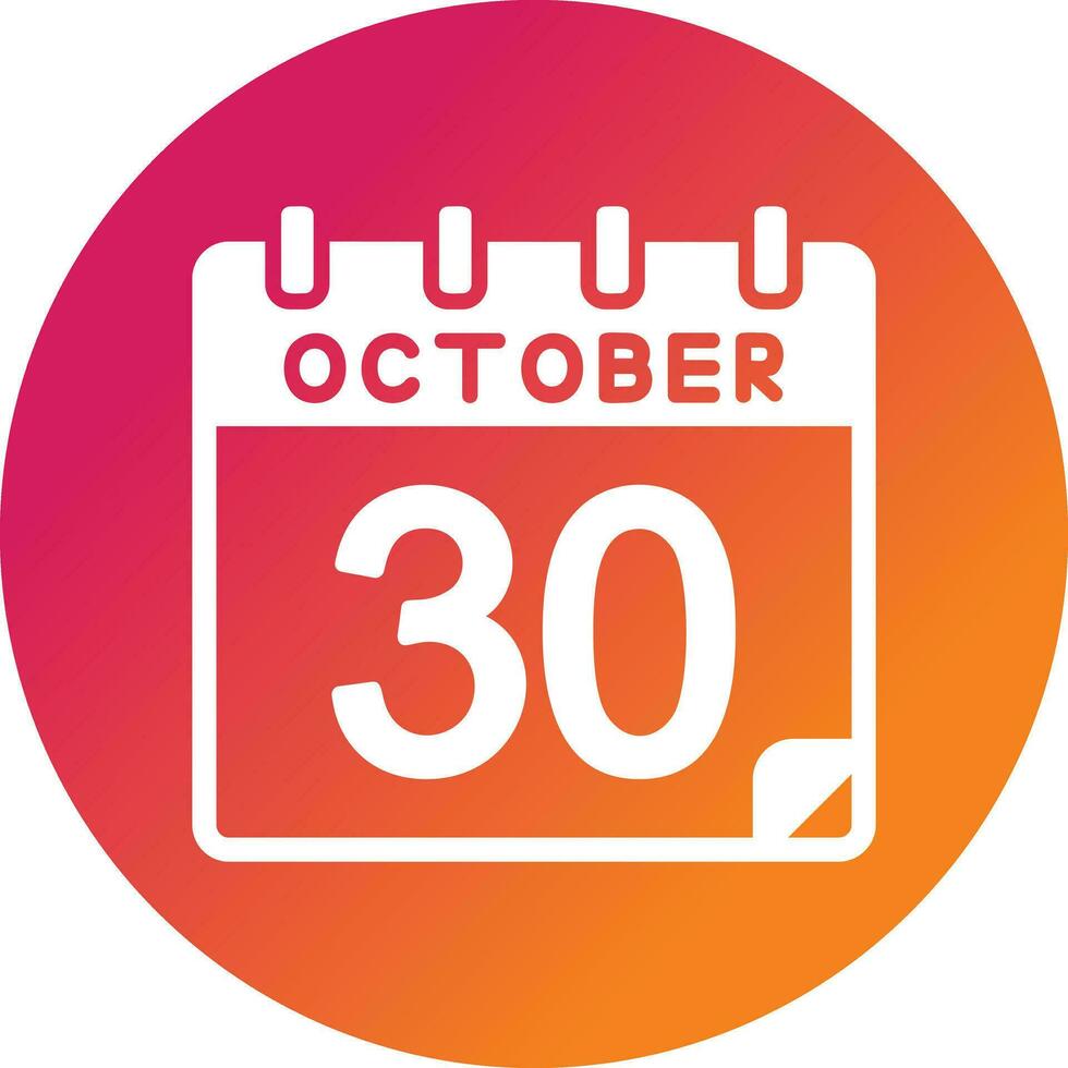 30 October Vector Icon