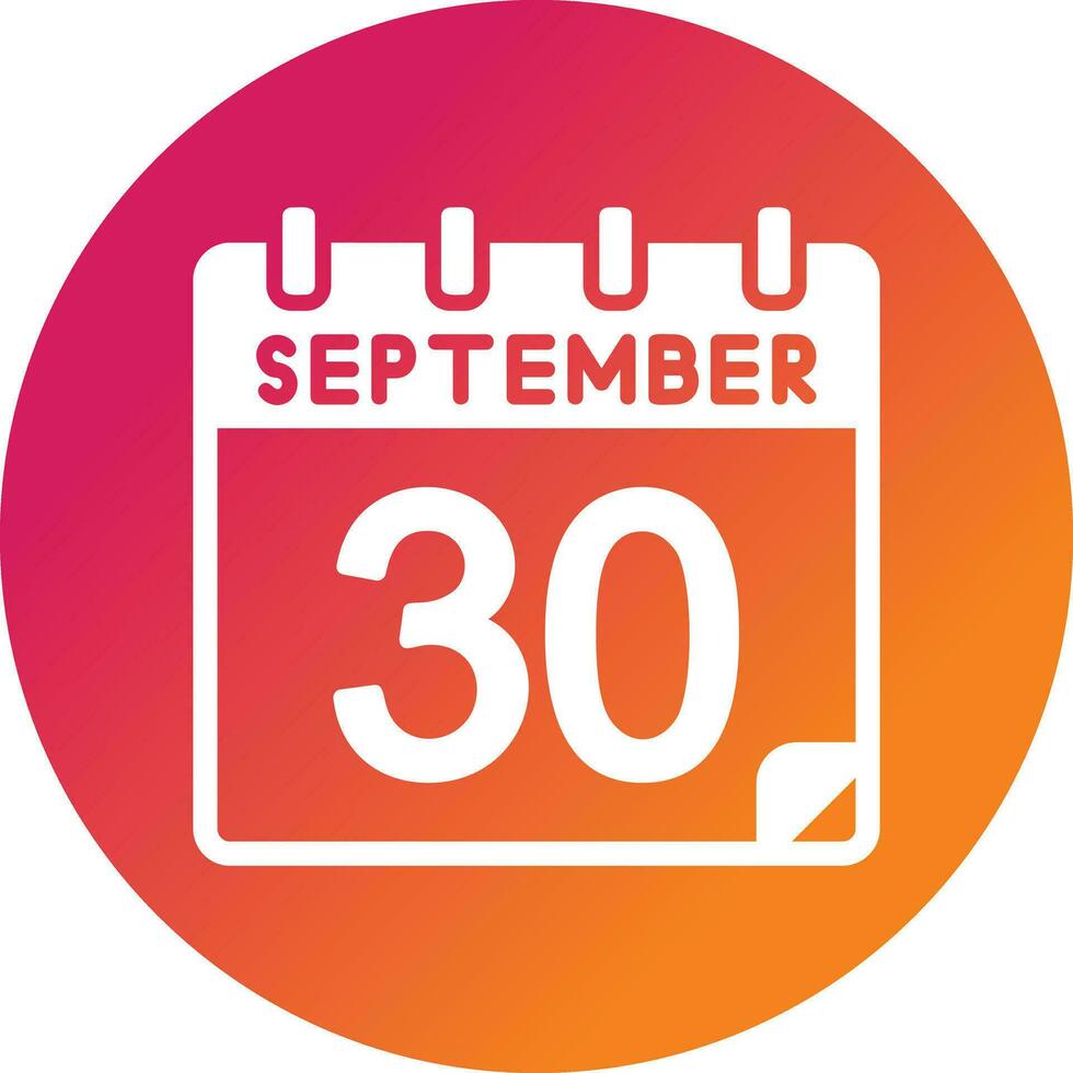 30 September Vector Icon