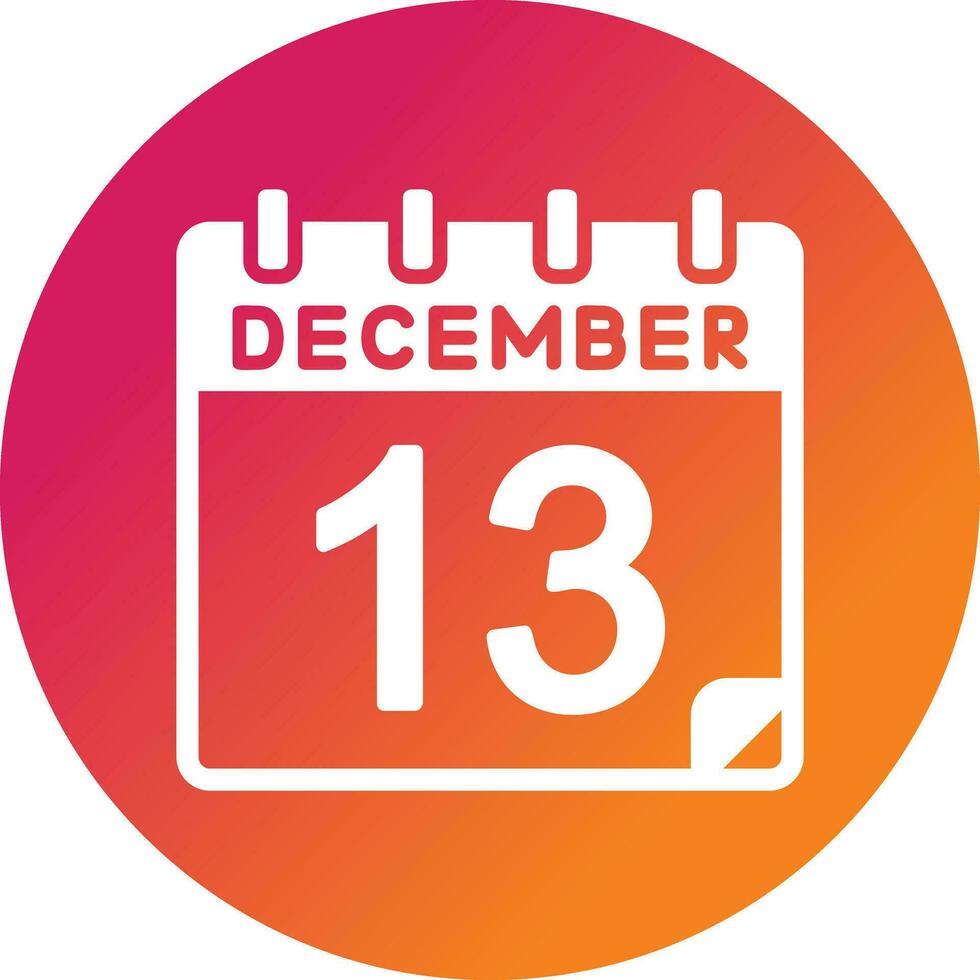 13 December Vector Icon