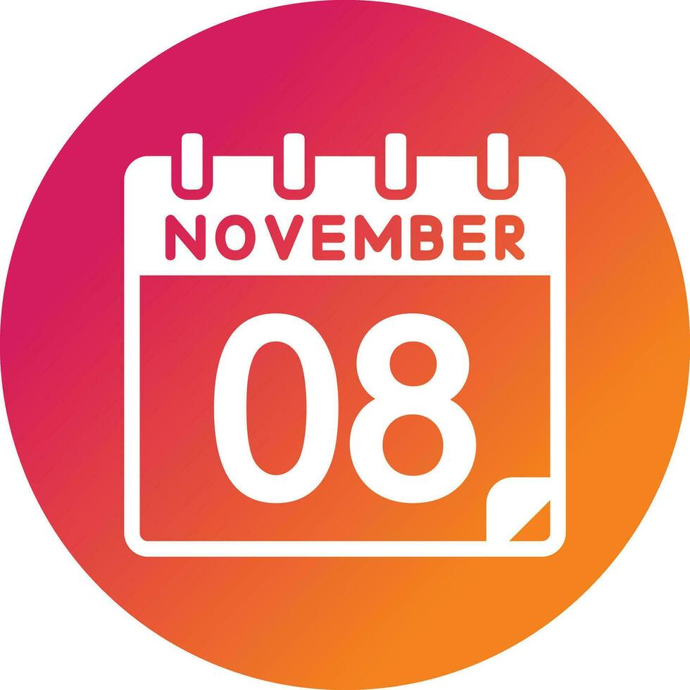 8 noviembre vector icono