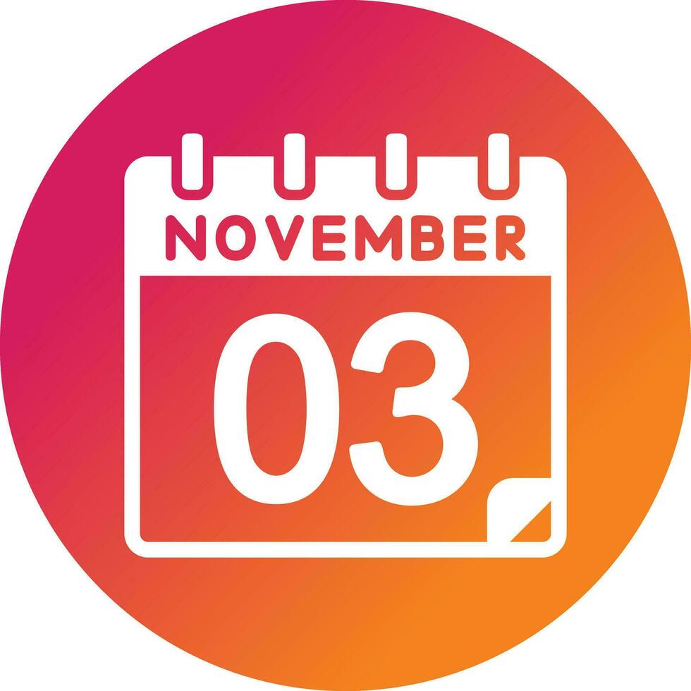 3 noviembre vector icono