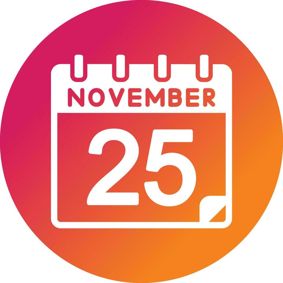 25 November Vector Icon