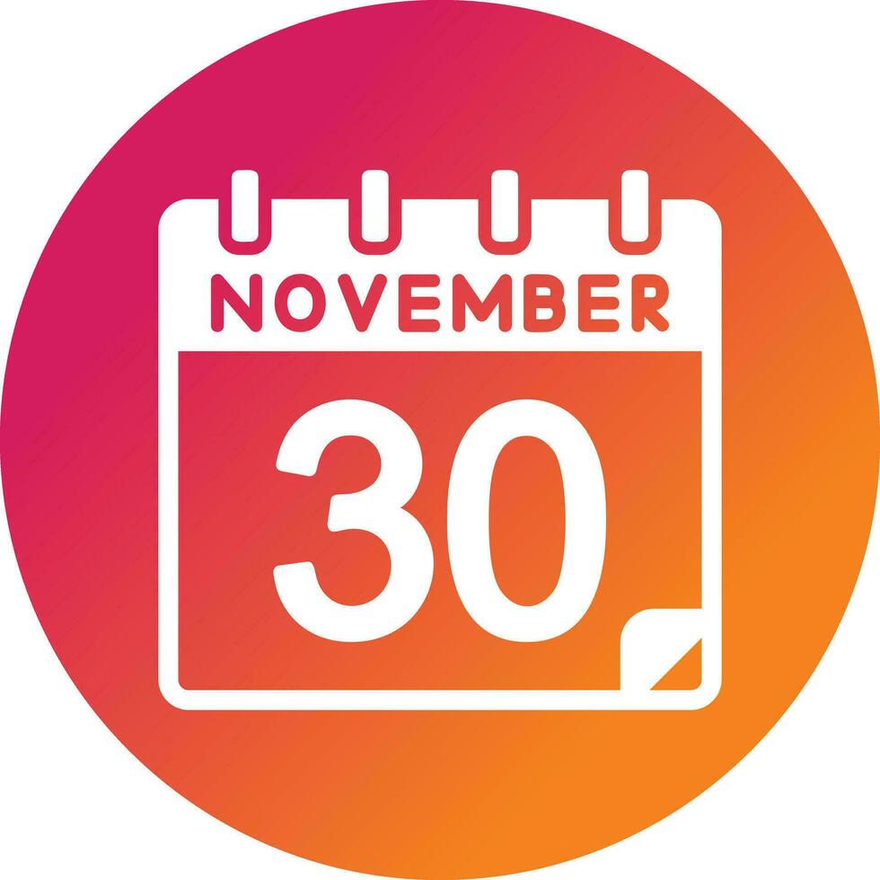 30 November Vector Icon