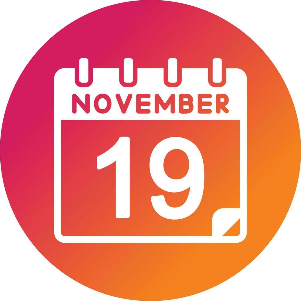 19 November Vector Icon