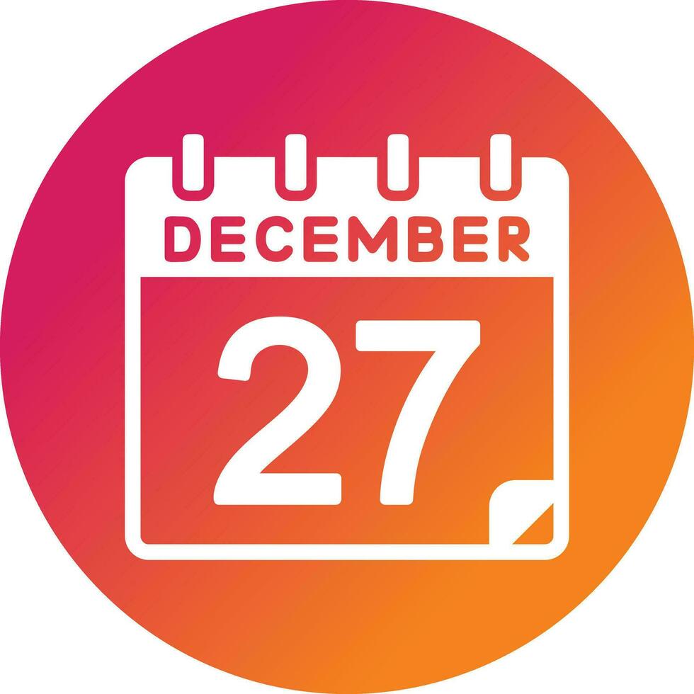 27 diciembre vector icono