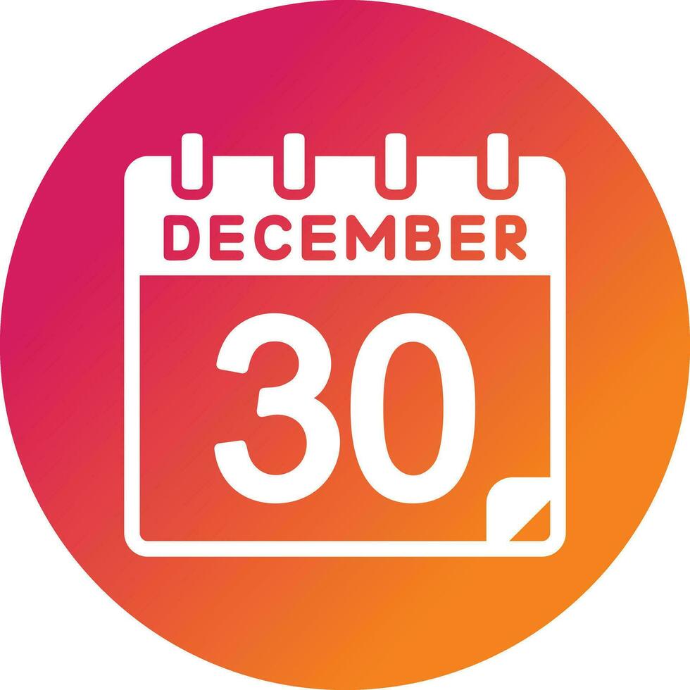 30 diciembre vector icono