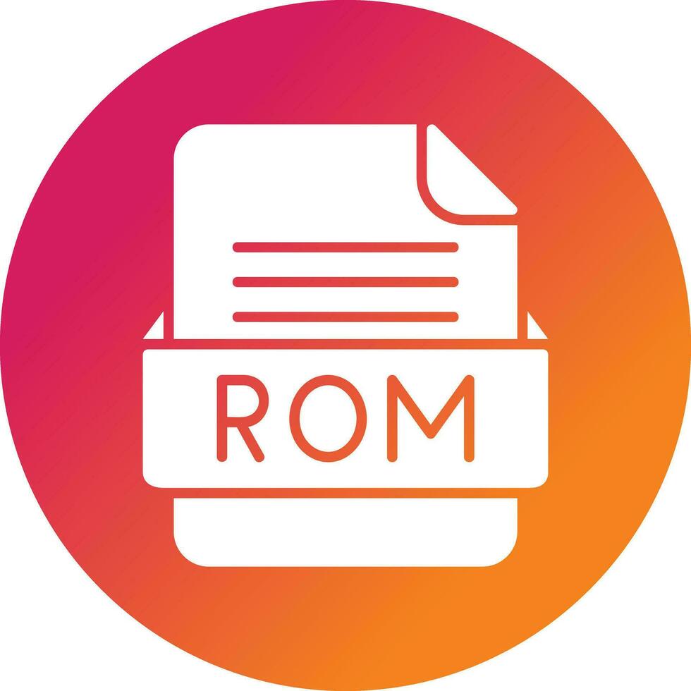 ROM archivo formato vector icono