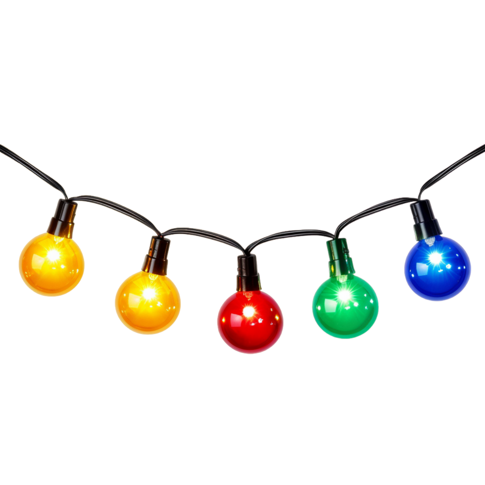 Beautiful Colorful Shiny Christmas Lights Garlands ai generative png