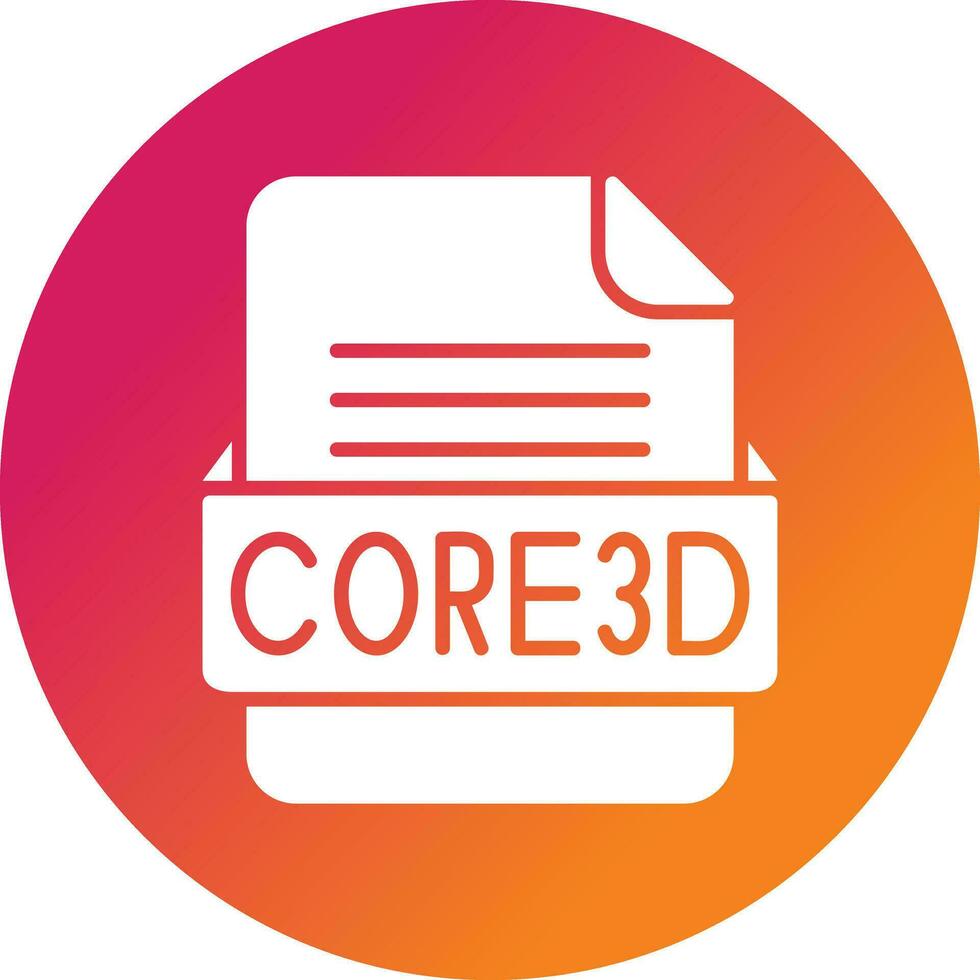 CORE3D File Format Vector Icon