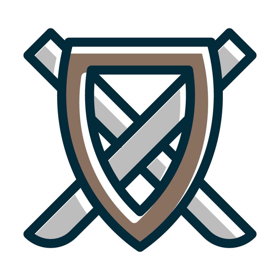 Shield Vector Thick Line Filled Dark Colors