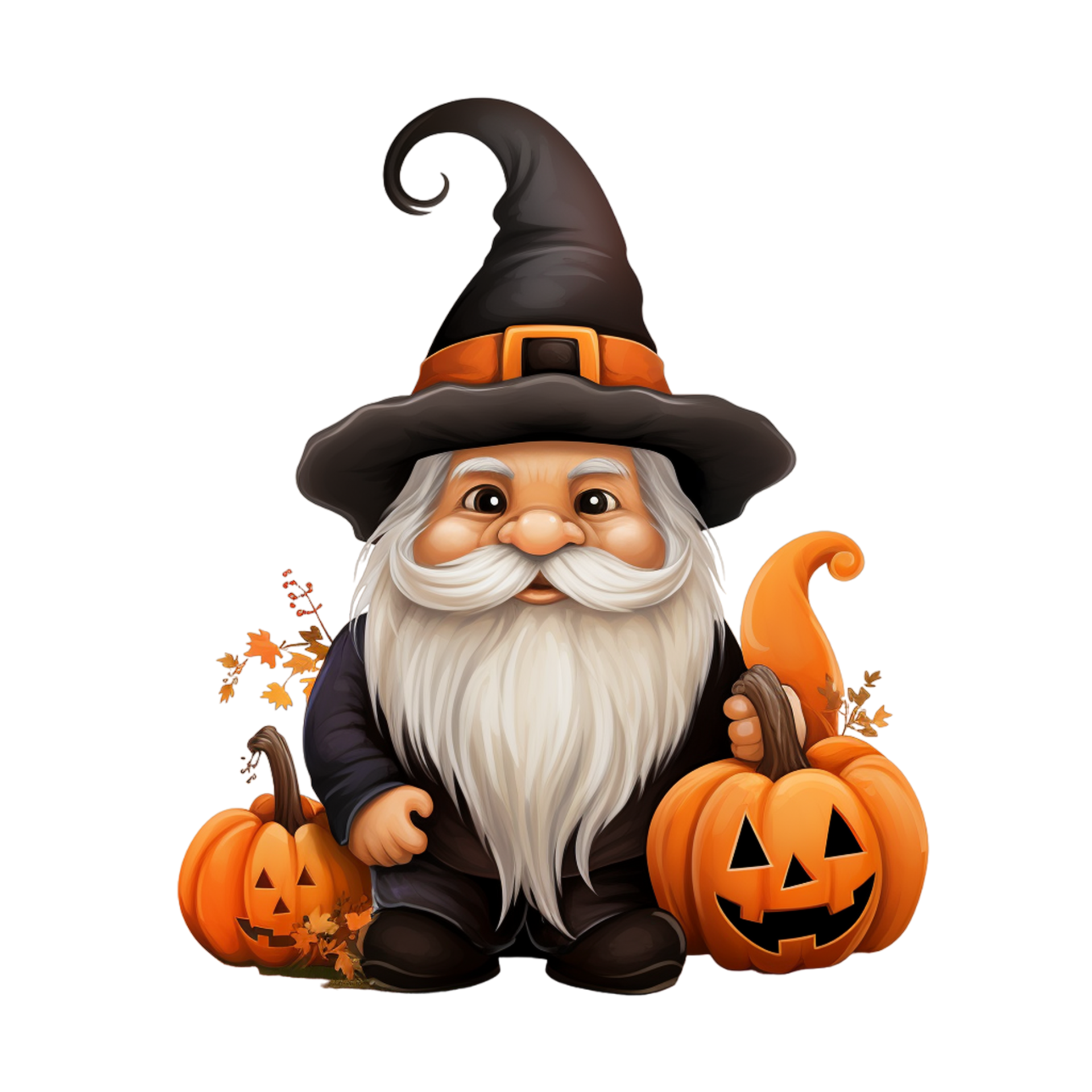 Halloween Gnome Wizard With Witch Hat Pumpkin Png Ai Generative halloween-gnome-wizard-with-witch-hat-pumpkin-png-ai-generative