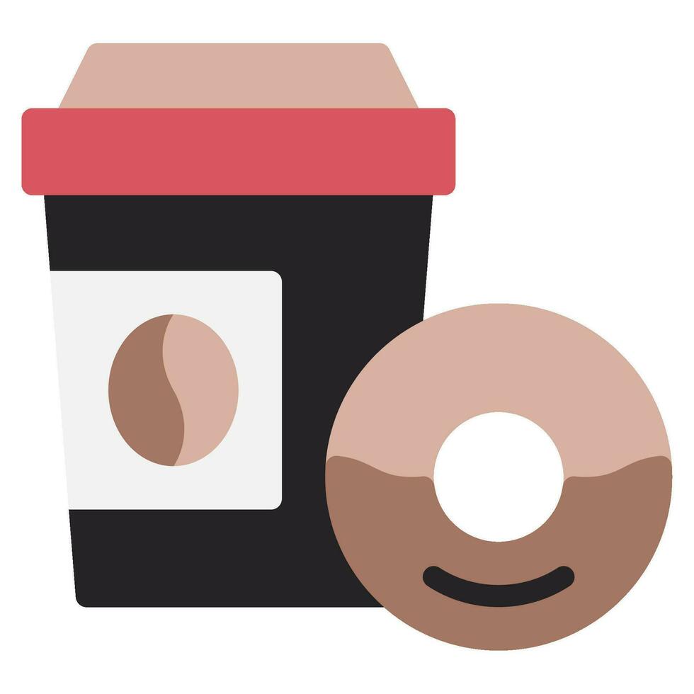 café rosquilla icono ilustración, para uiux, infografía, etc vector