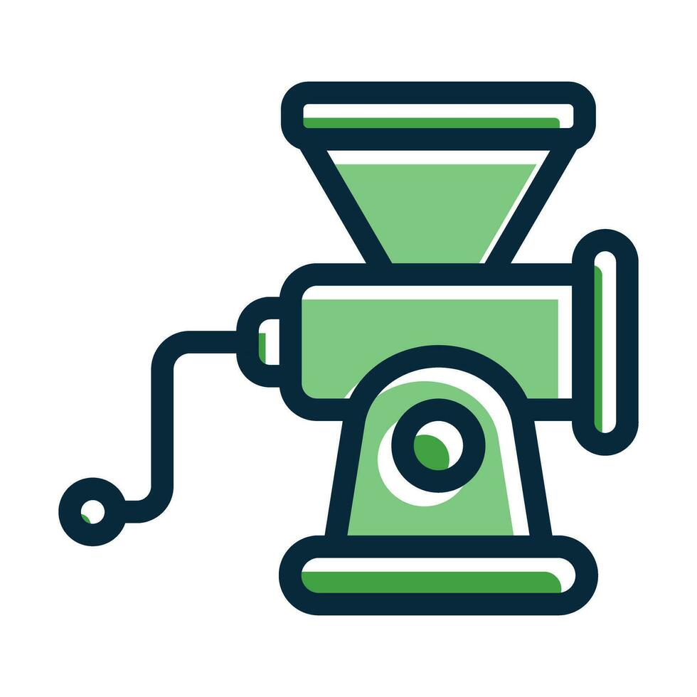 Meat Grinder Vector Thick Line Filled Dark Colors