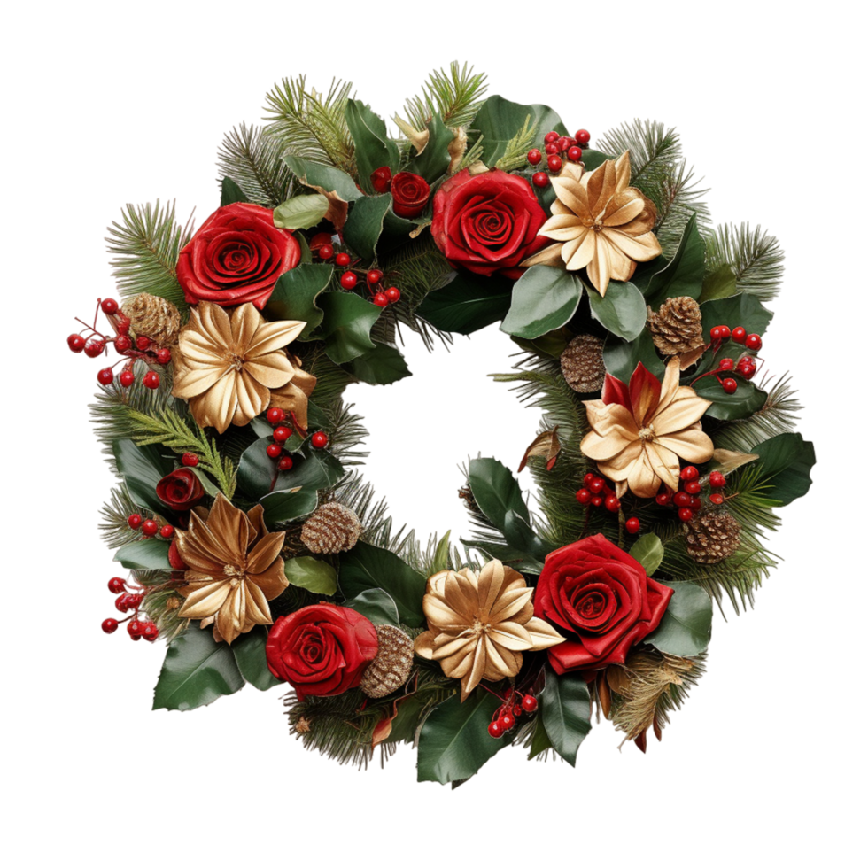 Wreath Festoon Christmas ornament Garland Ai Generative 34118133 PNG
