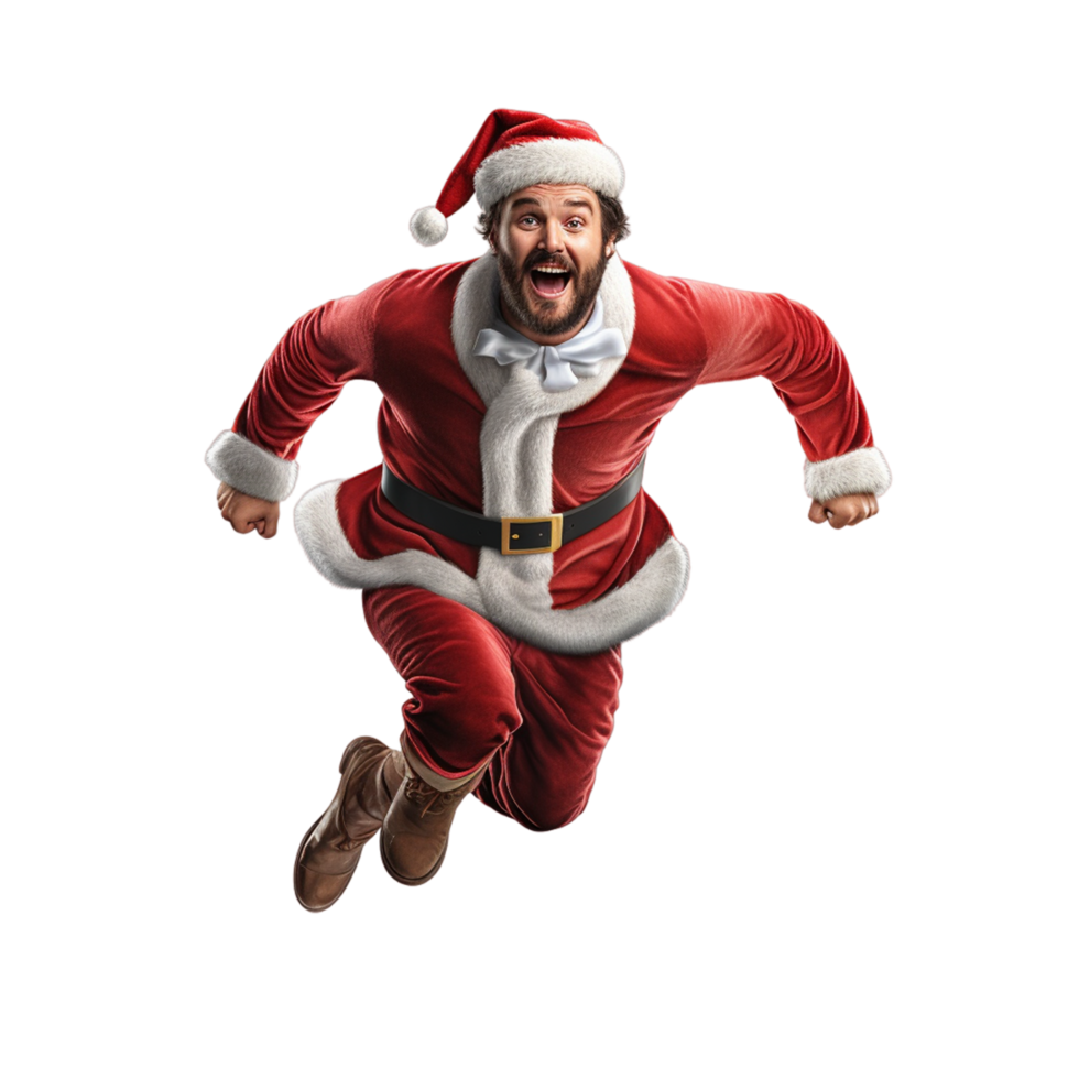 Santa Claus in Action Ai Generative png