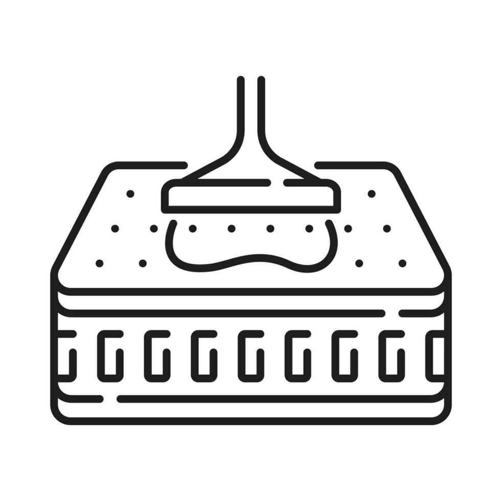 Waterproof mattress, water resistant surface icon vector