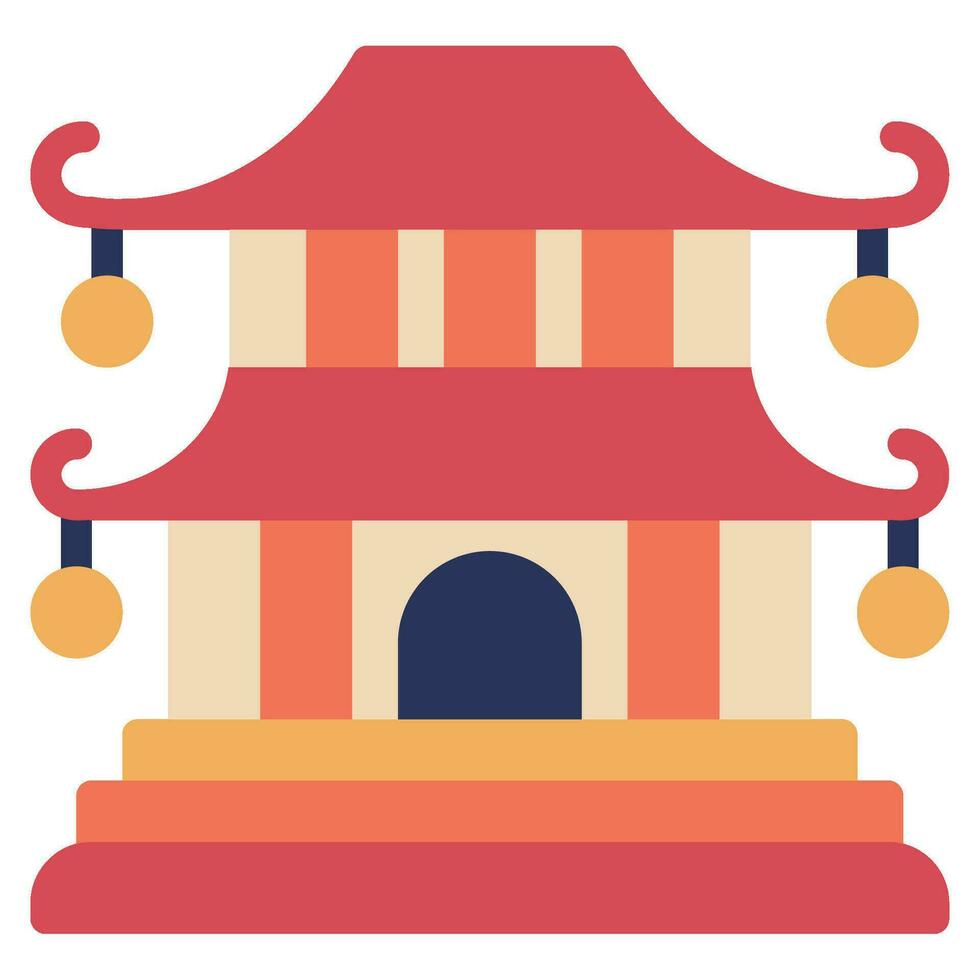 Pagoda icon Illustration, for UIUX, Infographic, etc vector