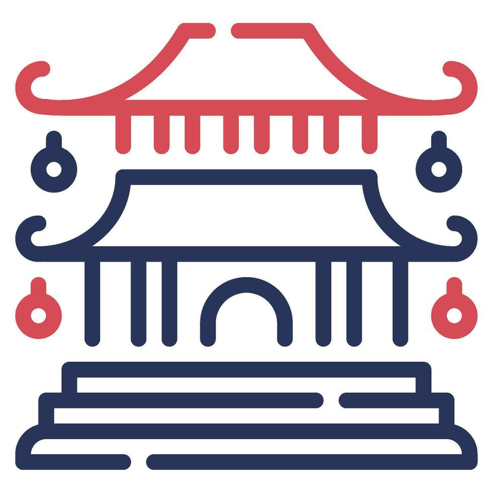 Pagoda icon Illustration, for UIUX, Infographic, etc vector