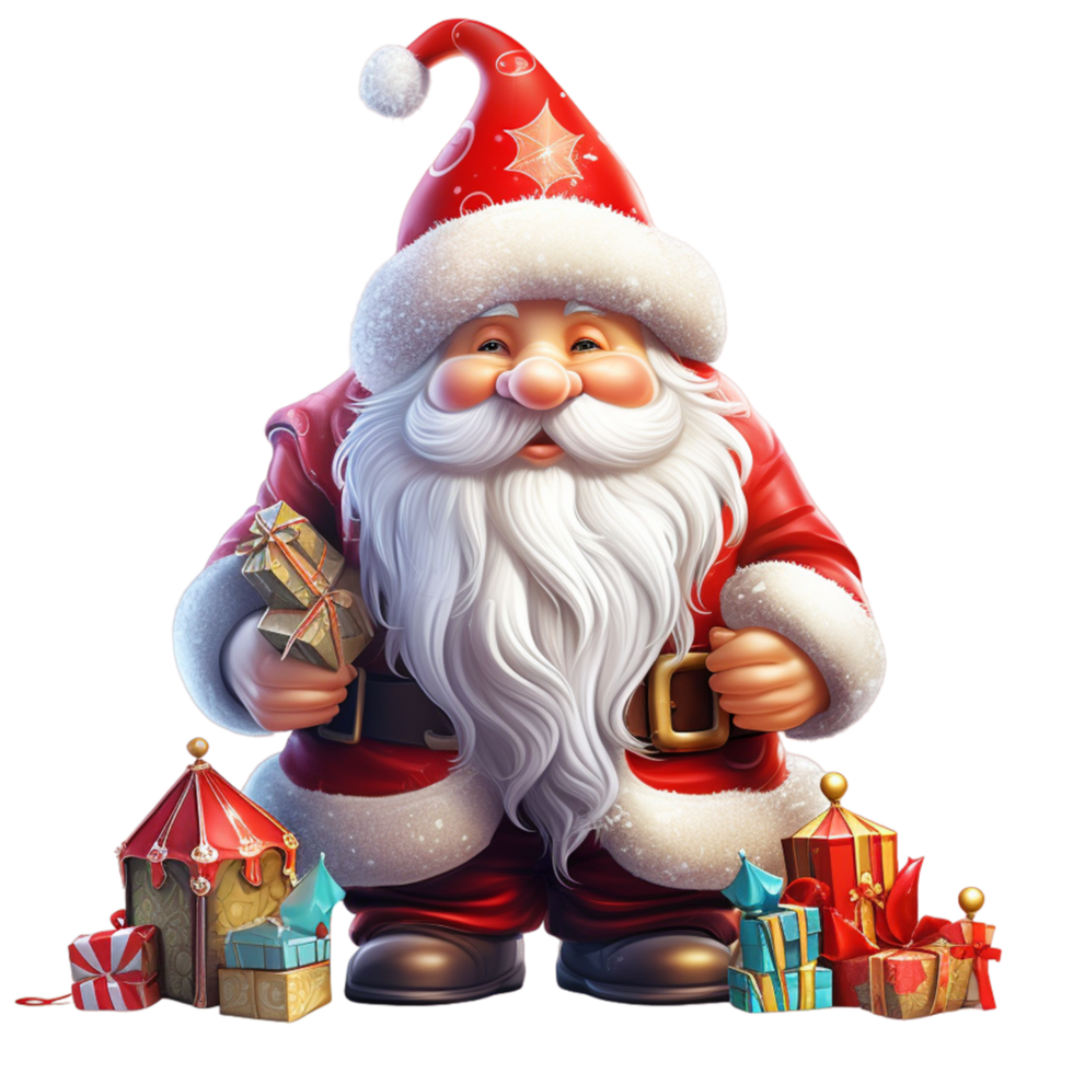 Santa claus Tragen Geschenke Porträt Nahansicht ai generativ png