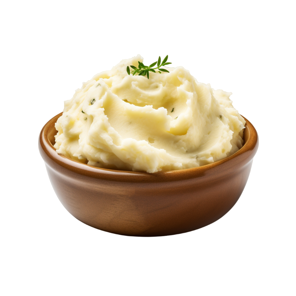 Mashed Potato on a Bowl Ai Generative png