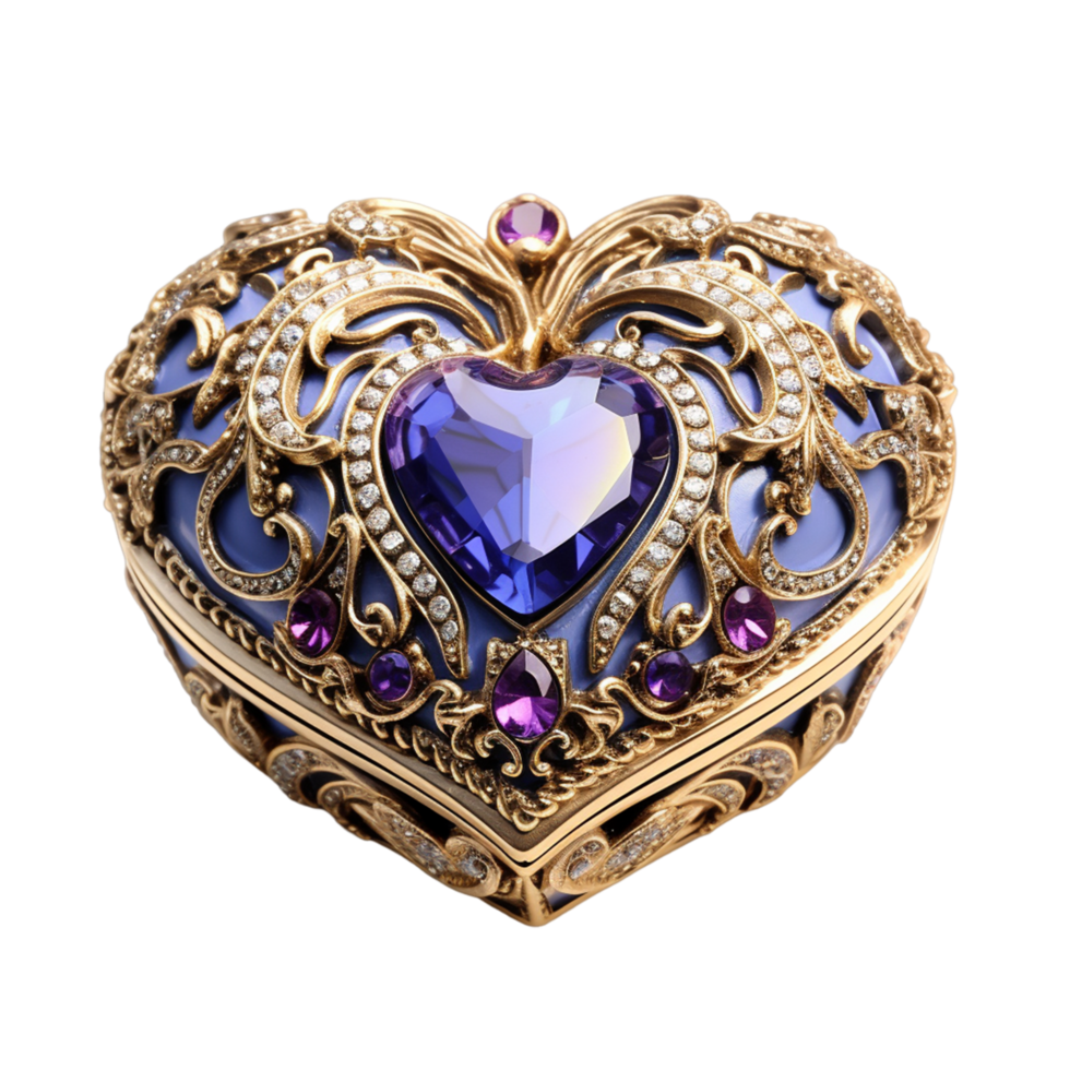 Golden Heart Shape Ai Generative png