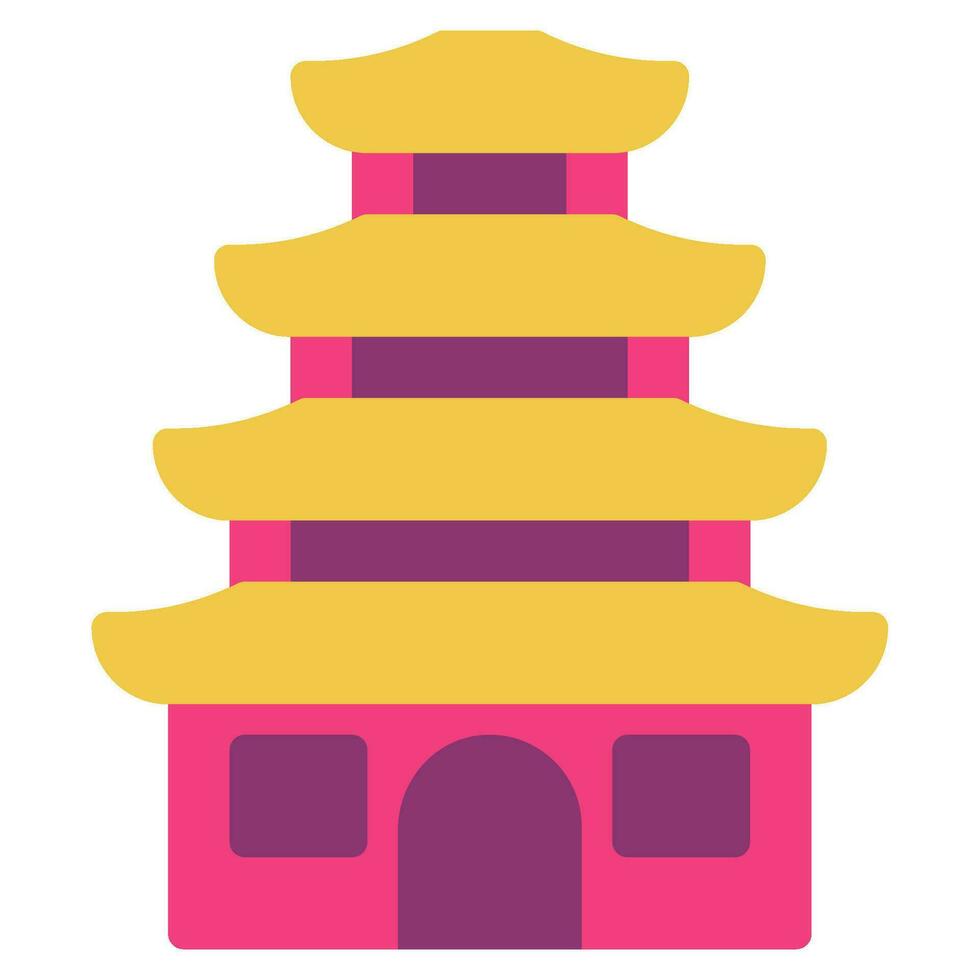 Pagoda icon illustration, for UIUX, Infographic, etc vector