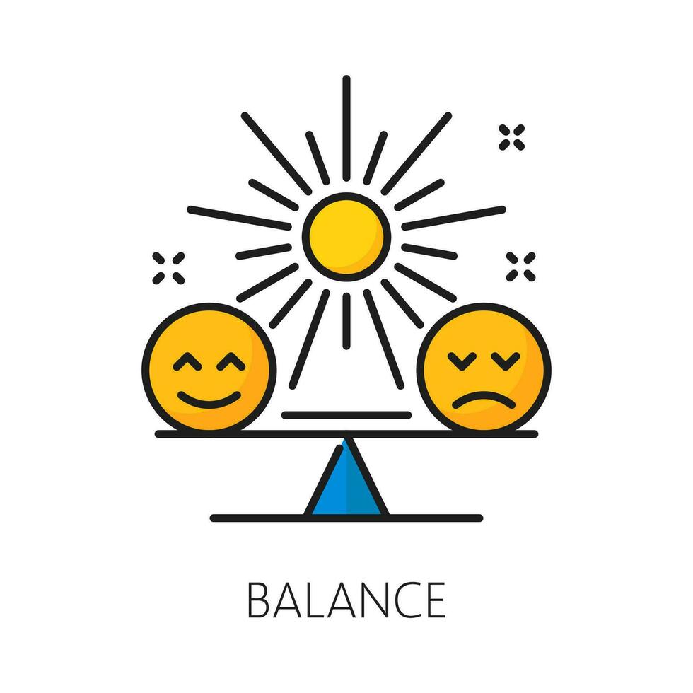 Balance, mental health icon, symbol of scales vector