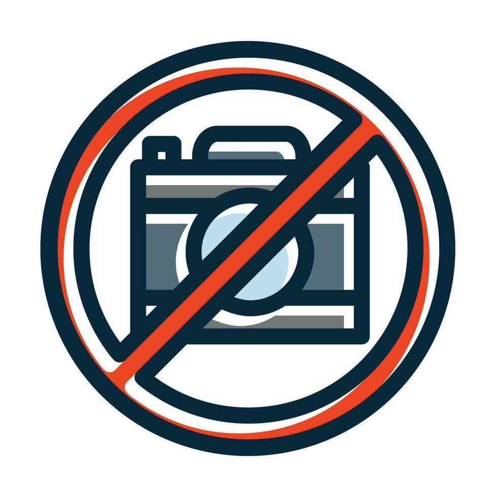 No Camera Vector Thick Line Filled Dark Colors