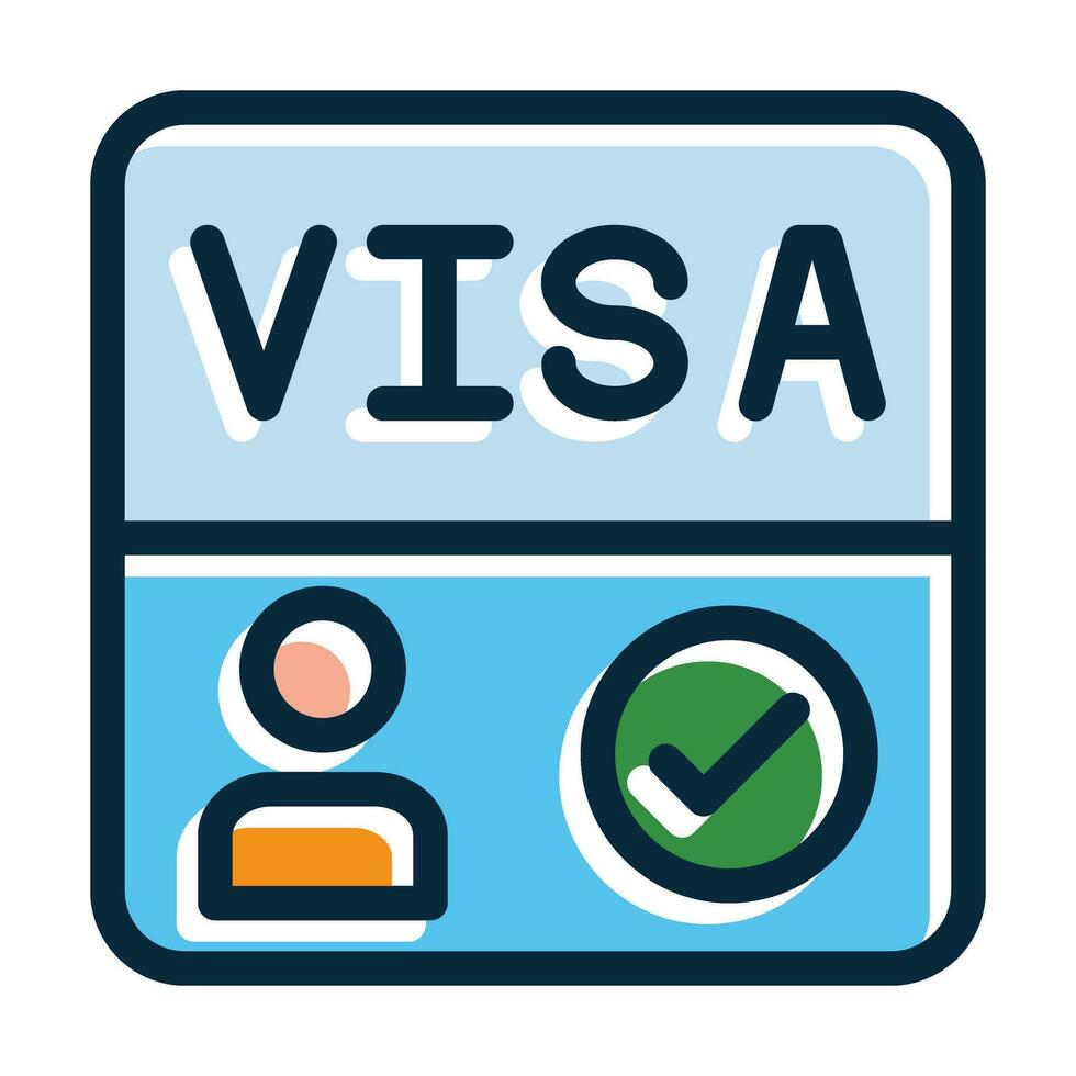 Visa Vector Thick Line Filled Dark Colors