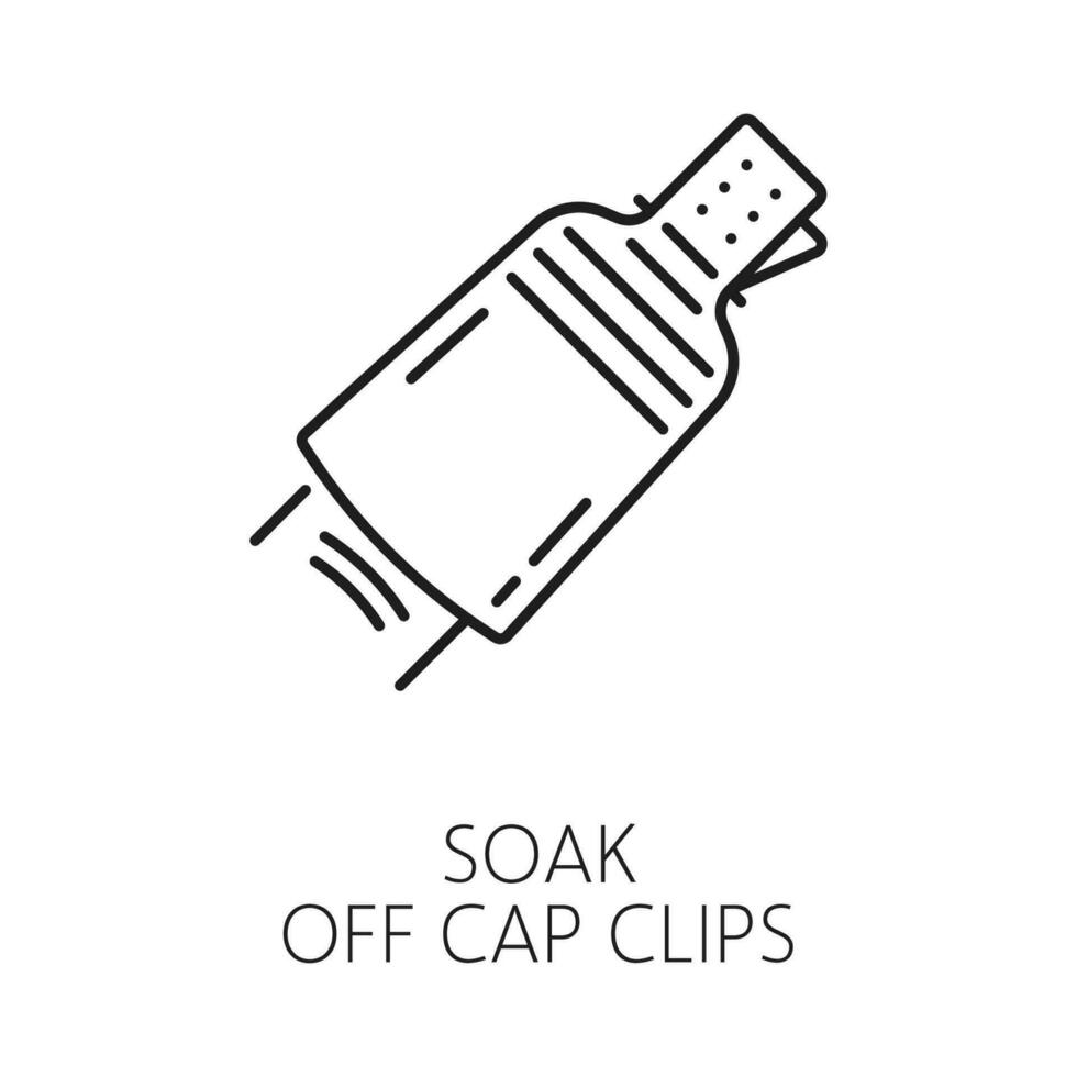 Nail manicure service icon with soak off clip vector