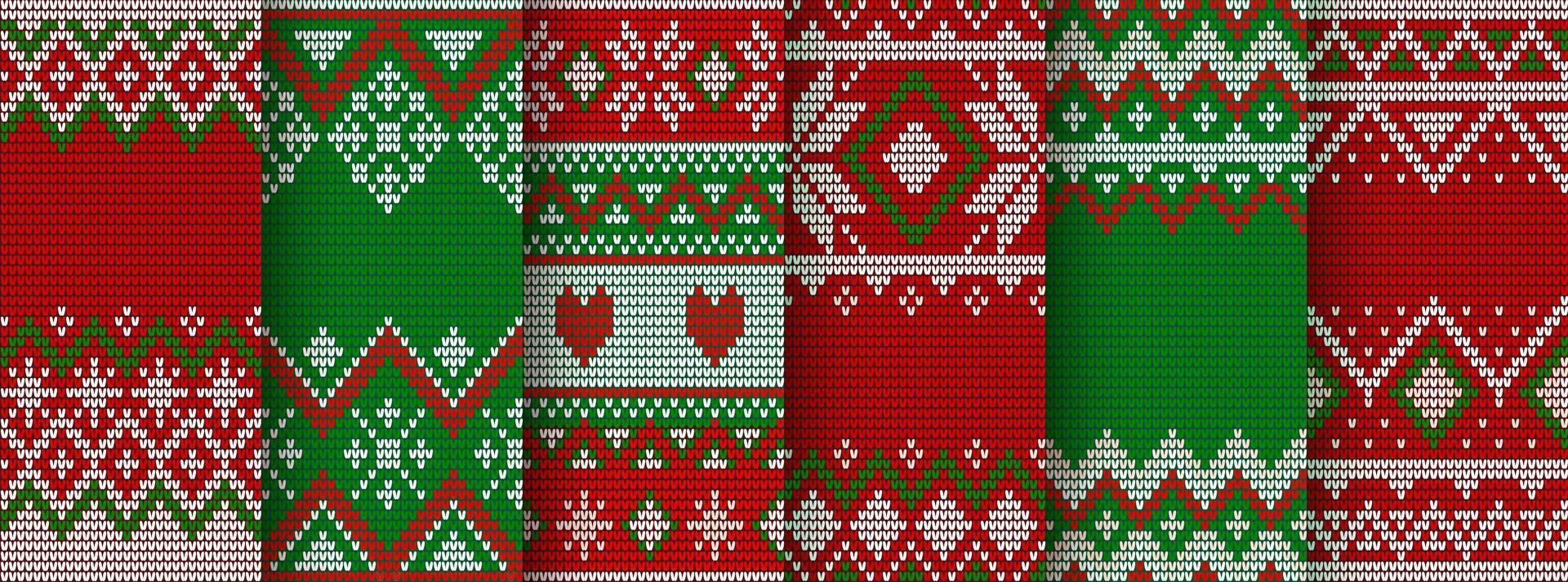 Navidad tejer patrón, suéter textura antecedentes vector