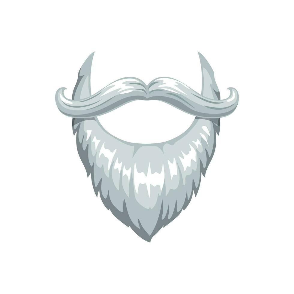 Cartoon gnome beard with twisted mustaches, vector