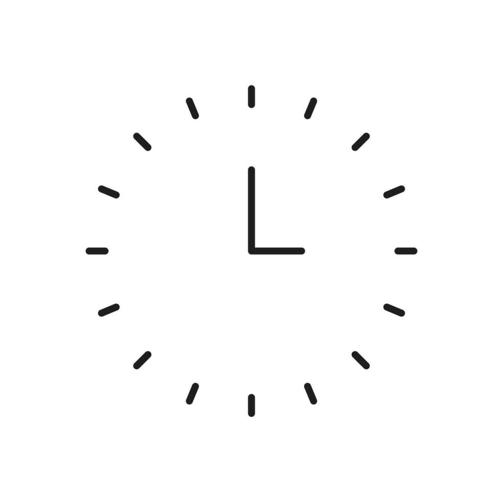 Wall watch alarm isolated clock timer outline icon vector