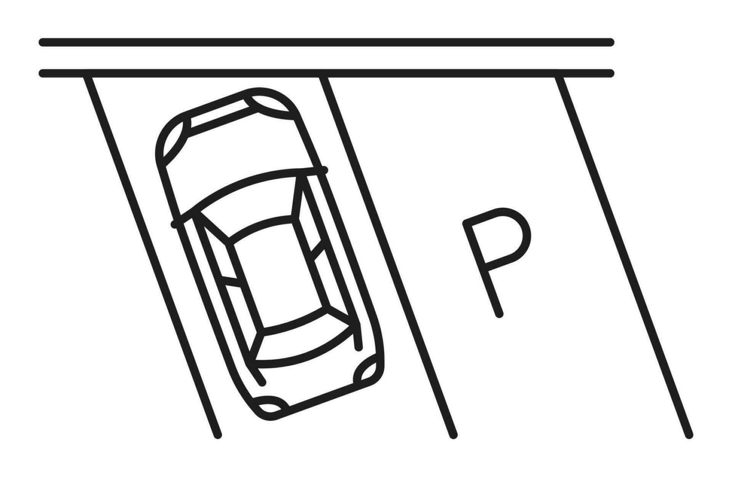 coche estacionamiento lote línea icono, garaje Servicio zona vector