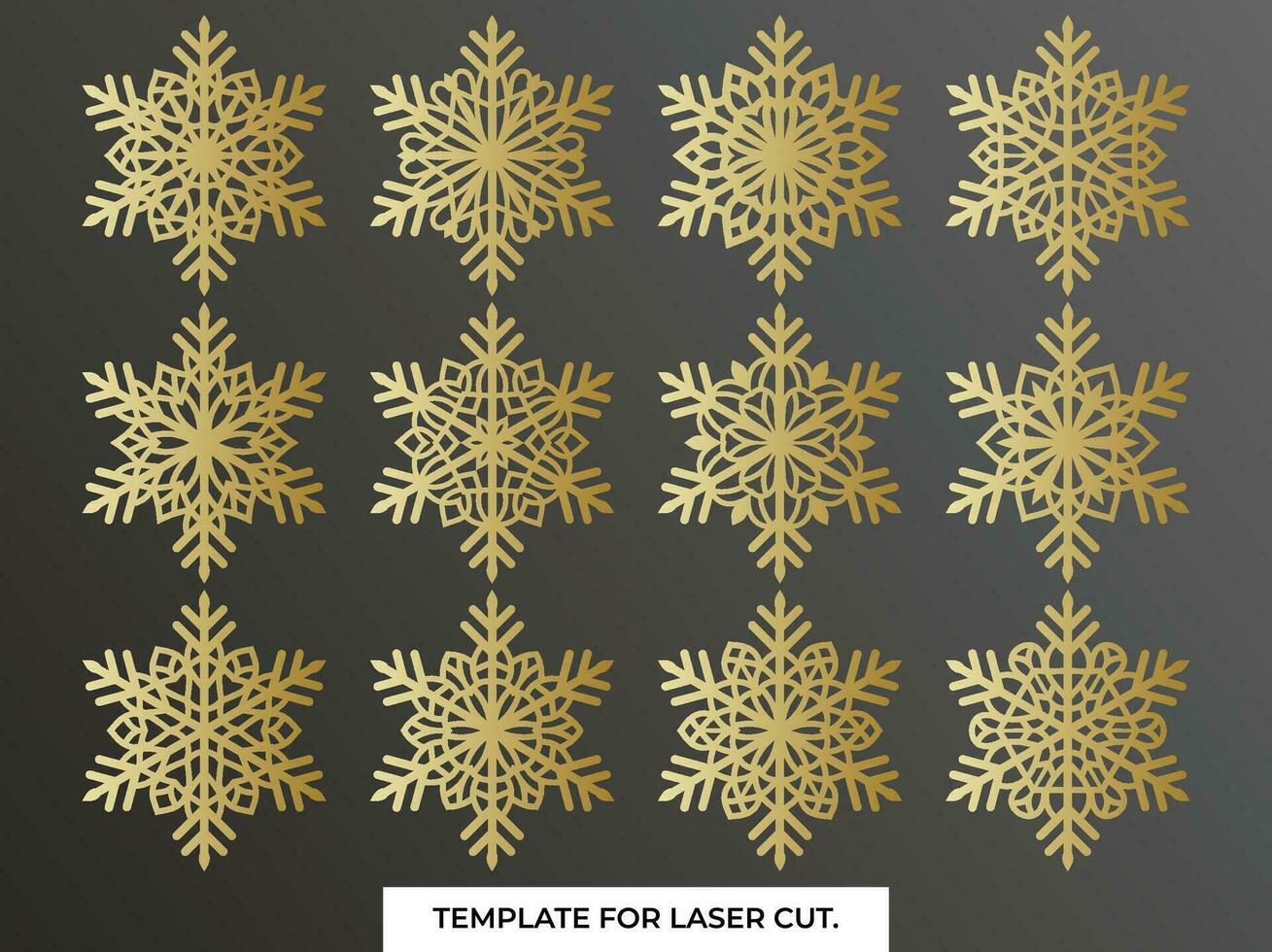 Set of laser cutting openwork snowflakes. Vector silhouette of christmas decoration. Template for paper isolated on blue background. Stencil for scrapbooking, carved wood.