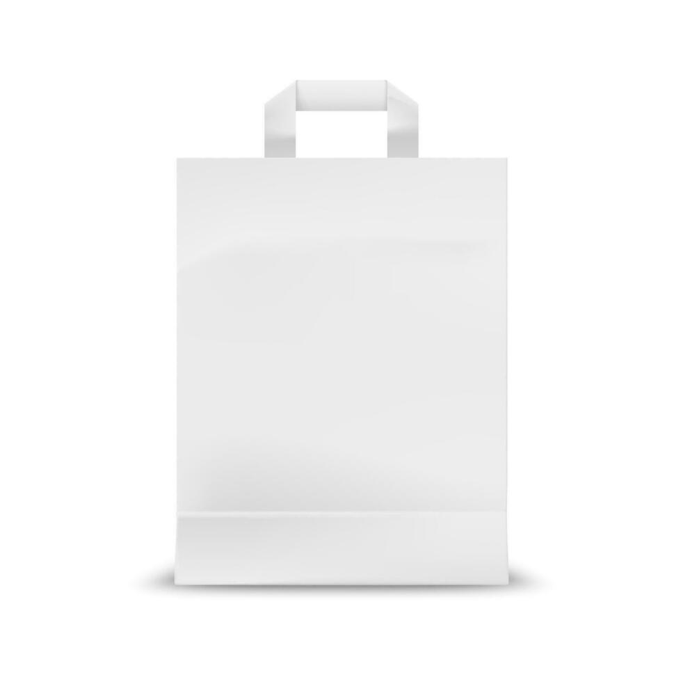 White tote bag mockup, isolated vector fabric sack